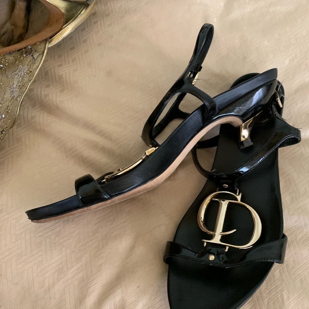 Christian Dior Black patent sandals